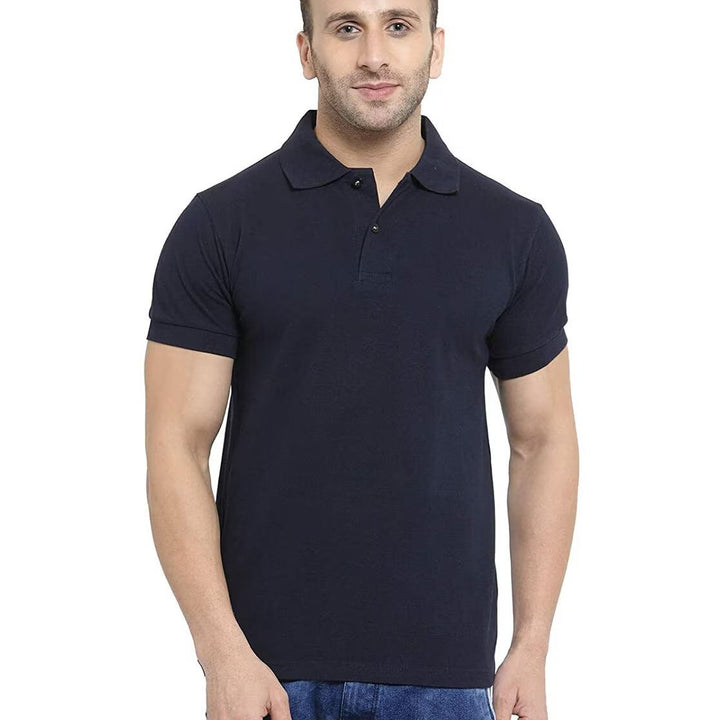 Poly Cotton Solid Half Sleeves Mens Polo T-Shirt