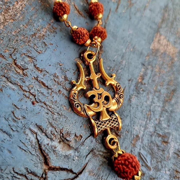 Gleaming Mens Gold Plated Rudraksha Chains