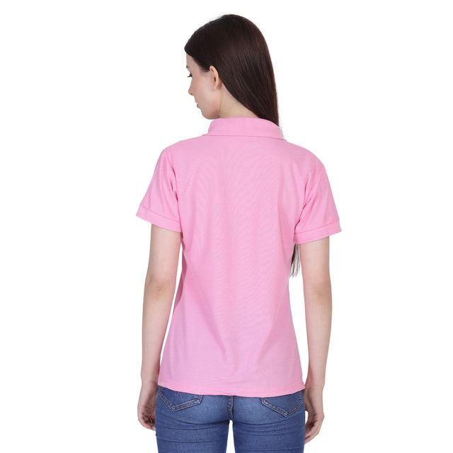 Ketex Pink Cotton Blend Polo Neck Tshirt