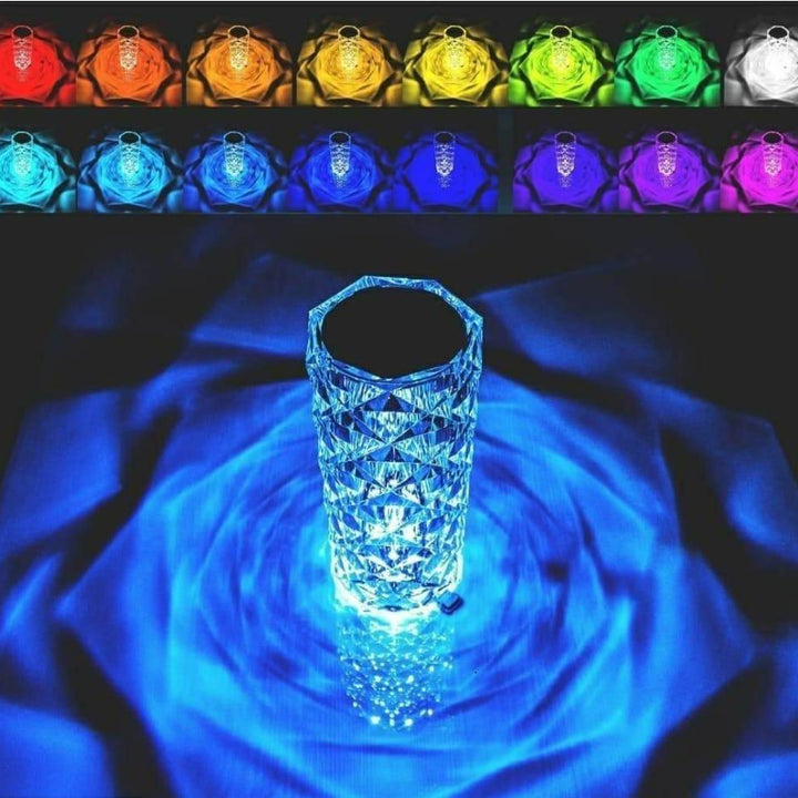 Crystal Table Lamp 16 Color Changing RGB Rose Diamond (Multi-Color)