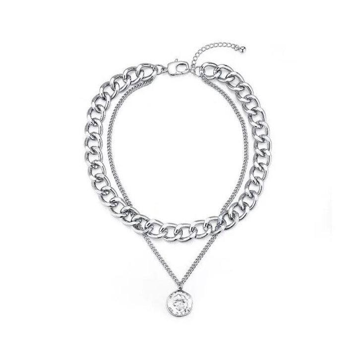 Silver Double Layered Vintage Coin Pendant