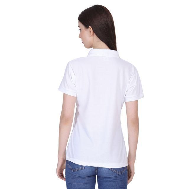 Ketex White Cotton Blend Polo Neck Tshirt