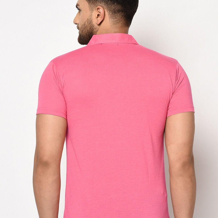 Cotton Blend Solid Half Sleeves Polo T-Shirt