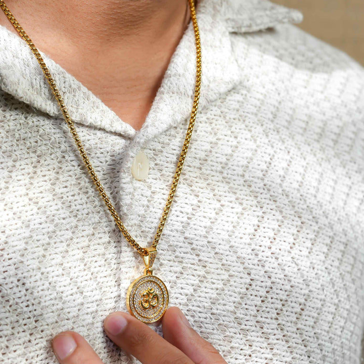 Om Symbol Pendant With Chain