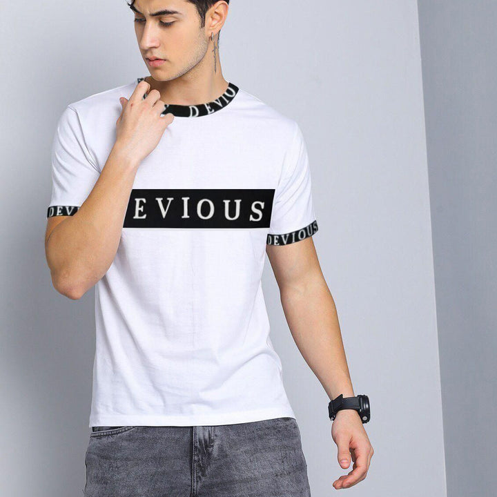 Cotton Blend Printed Full Sleeves Mens Round Neck T-Shirt