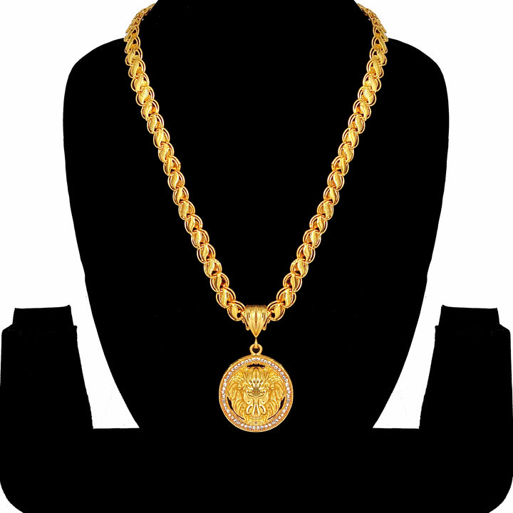 Luxurious Men's Gold Plated Pendant With Chain Vol 3