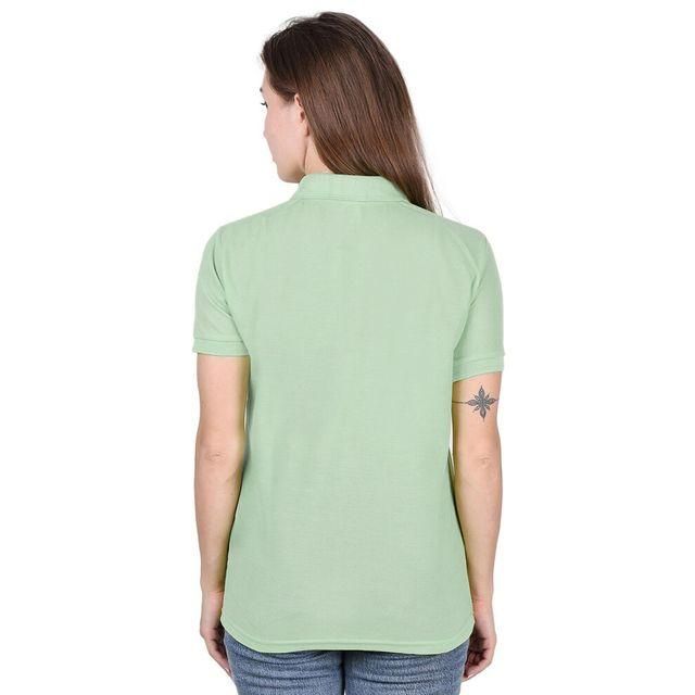 Ketex Pistagreen Cotton Blend Polo Neck Tshirt