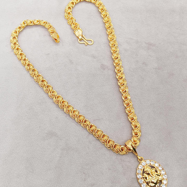 Luxurious Men's Gold Plated Pendant With Chain Vol 6