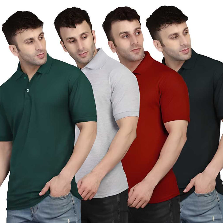 Men's Half Sleeves Polo Neck T-shirt