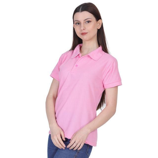 Ketex Pink Cotton Blend Polo Neck Tshirt