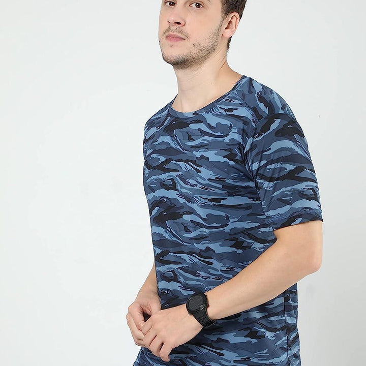 Cotton Printed Half Sleeves Mens Round Neck T-Shirt