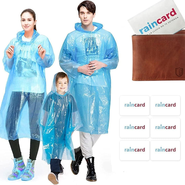 FULLY Reusable Wallet Rain Card Rain Coat for Adults (Set of 5) Multicolour