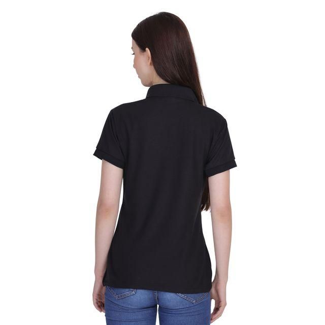 Ketex Black Cotton Blend Polo Neck Tshirt