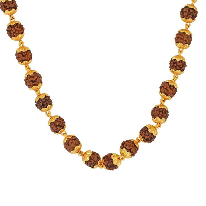 Gold-Plated Rudraksha Mala