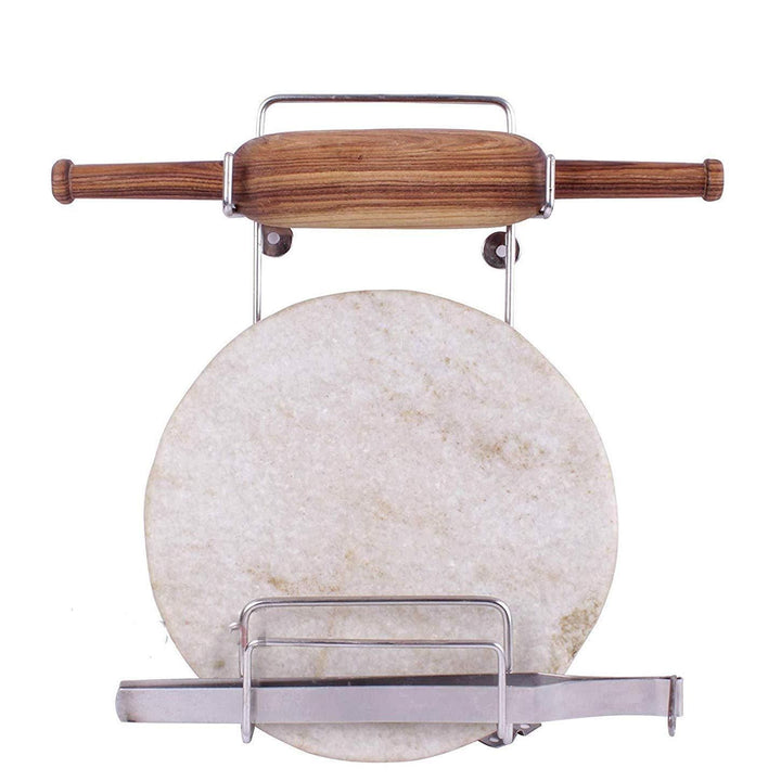 Stainless Steel Rolling Pin Holder Chakla Belan Stand