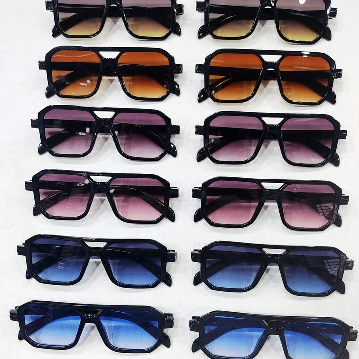 Vintage Square Frame Glasses Pack of 6