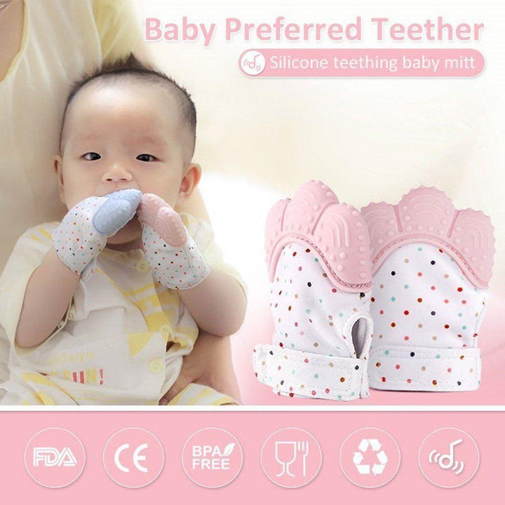 Silicone Self Soothing Teether Gloves Toy for Babies