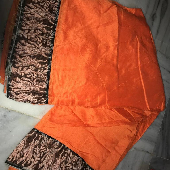 Varnam Special Solid Chanderi Cotton Sarees With Printed Border - Springkart 