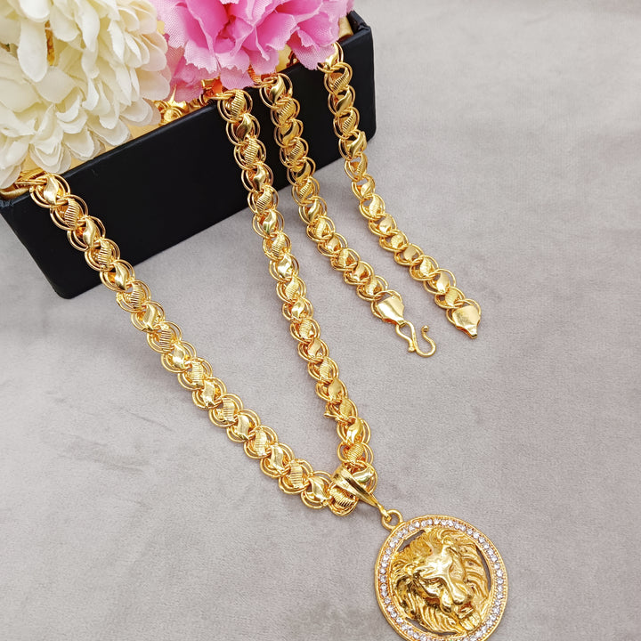 Luxurious Men's Gold Plated Pendant With Chain Vol 3