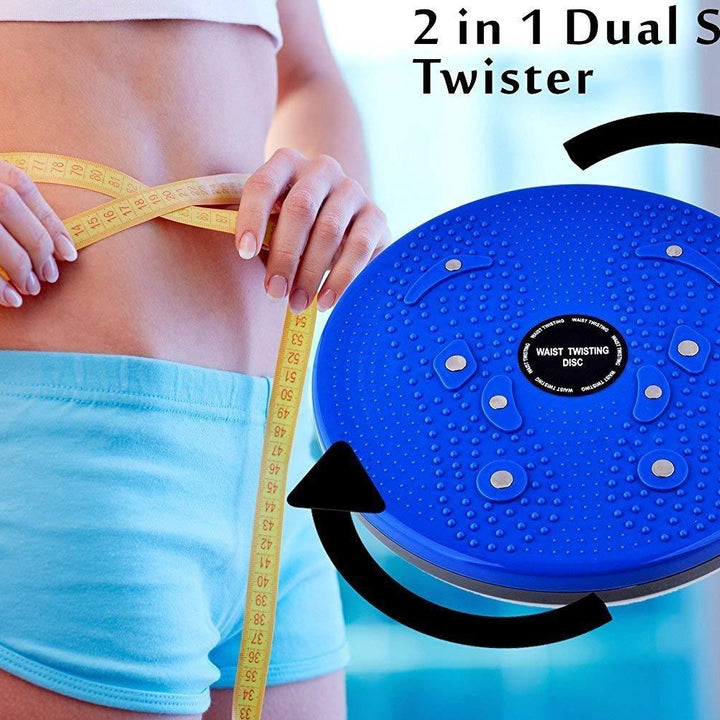 Waist Disk Acupressure Magnet Reflexology Slimming Belly 2 in 1 Belly Twister Now Exerciser (Blue)