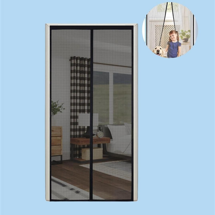 Door Curtain-Mesh Screen Net Home Magnetic Foldable Anti Mosquito Door Curtain