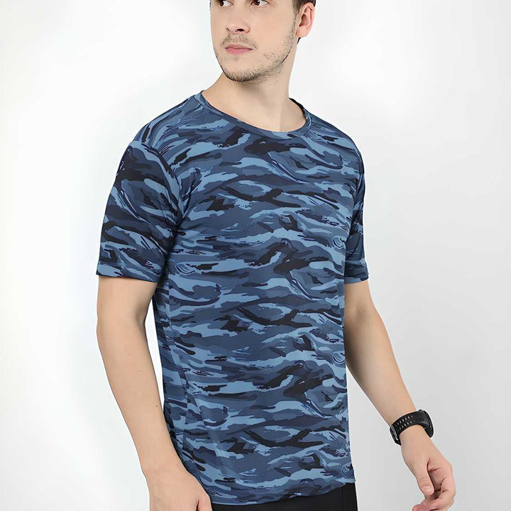 Cotton Printed Half Sleeves Mens Round Neck T-Shirt