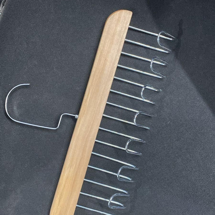 Multifunctional Wooden Hanger with Metal Hooks (Pack of 1)