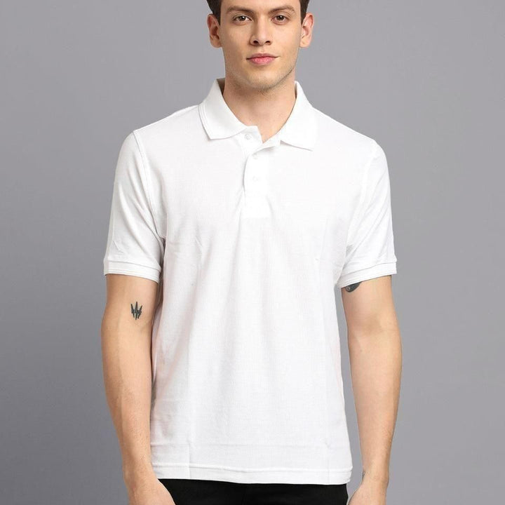 Matte Solid Half Sleeves Men's Polo T-Shirt