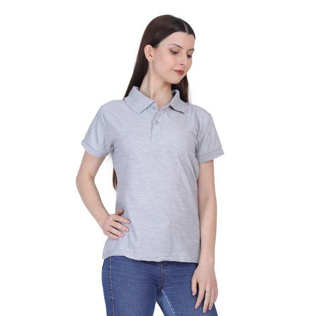 Ketex Grey Cotton Blend Polo Neck Tshirt