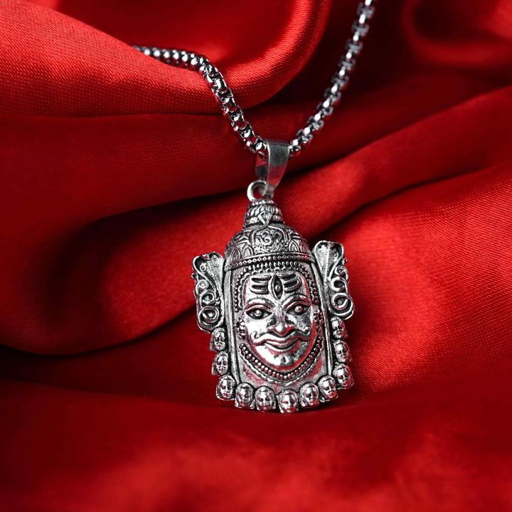 Silver Mahakal Pendant WIth Chain