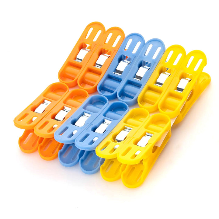 1368 Cloth Drying Non-slip Light Plastic Clips  (Multicolour) (Pack Of 12)