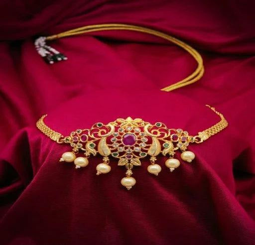 Women's Micro Gold Plated necklace & chain Payment:- Pre-paid - Springkart 