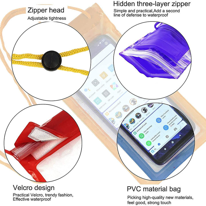 0601 Waterproof Mobile Pouch (6.2 Inch  Random Colour)