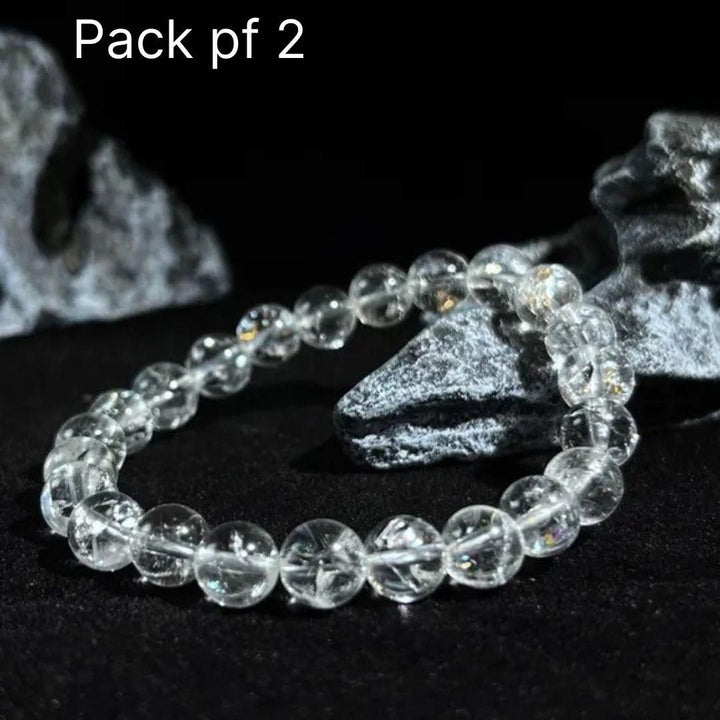 Majestic Crystals Clear Quartz Beaded Bracelet (Pack of 2)