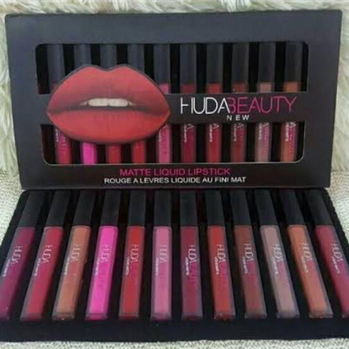 Huda Beauty matte Finishing Lipstick ( Pack of 12 )