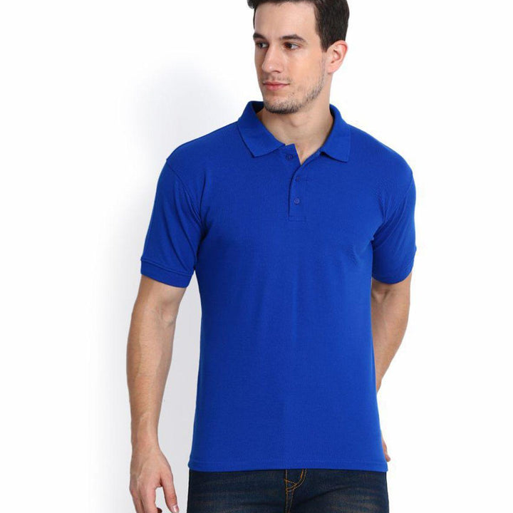 Cotton Blend Solid Half Sleeves Polo T-Shirt