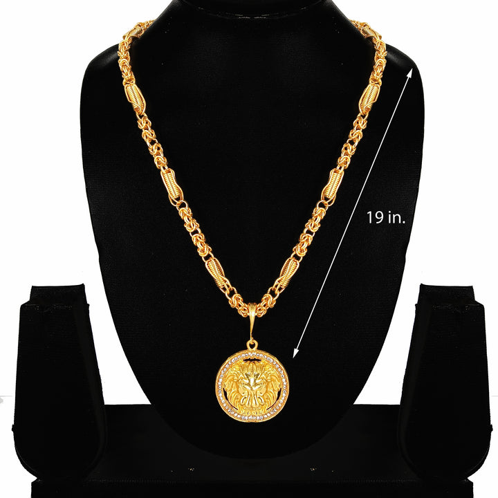 Luxurious Men's Gold Plated Pendant With Chain Vol 5