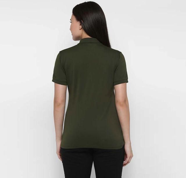 Ketex Bottle Green Cotton Blend Polo Neck Tshirt