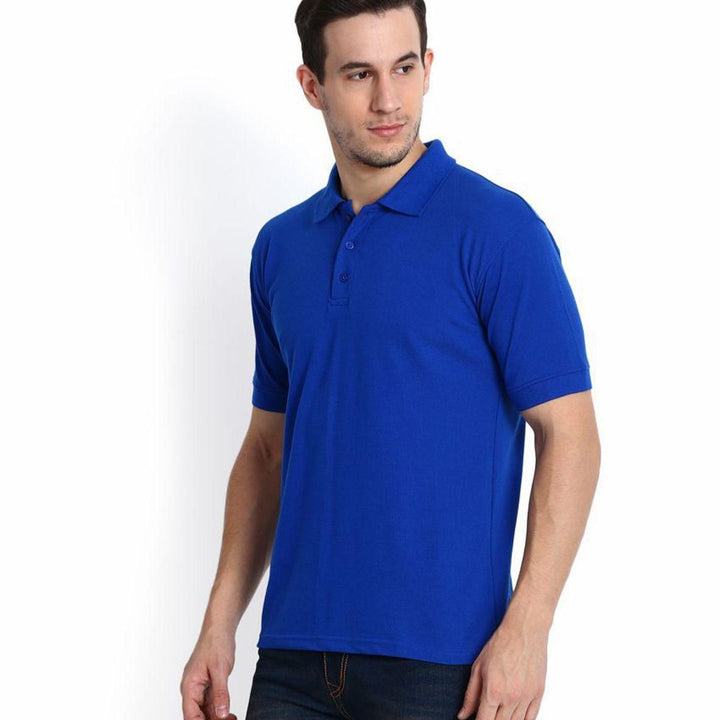 Cotton Blend Solid Half Sleeves Polo T-Shirt