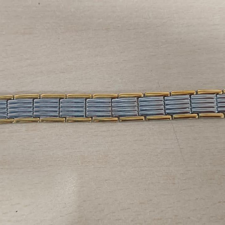 Ultra Strength Magnetic Therapy Bio Bracelet for Boys & Men (Silver & Gold) - Springkart 
