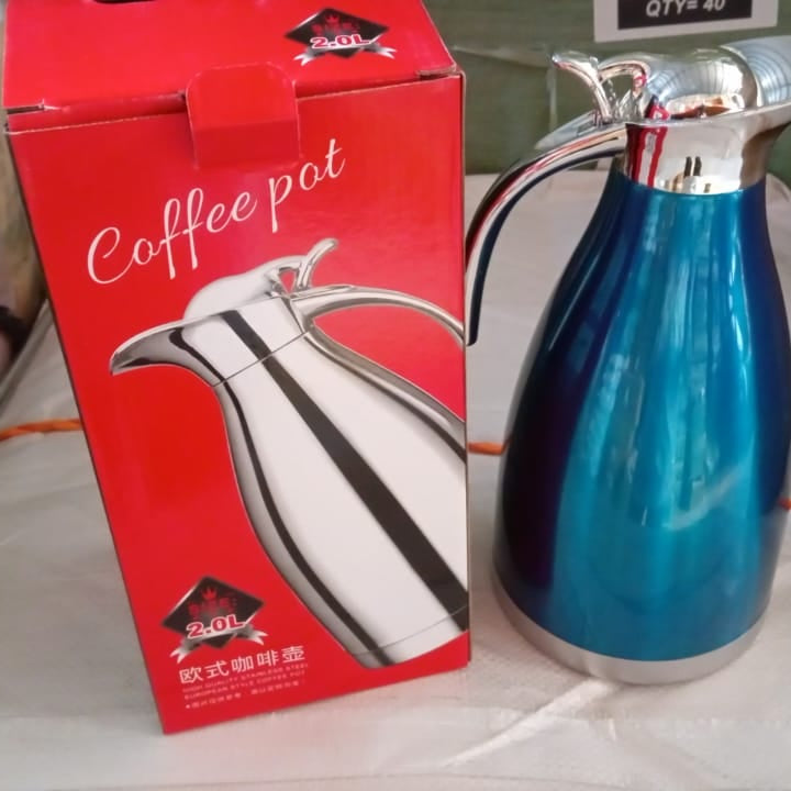 Vacuum Insulated Kettle Jug Vacuum Insulated Thermo Kettle Jug Insulated Vacuum Flask Vacuum Kettle Jug Stainless Steel For Milk Tea Beverage Home Office Travel Coffee ( 2 Ltr) (1pc)