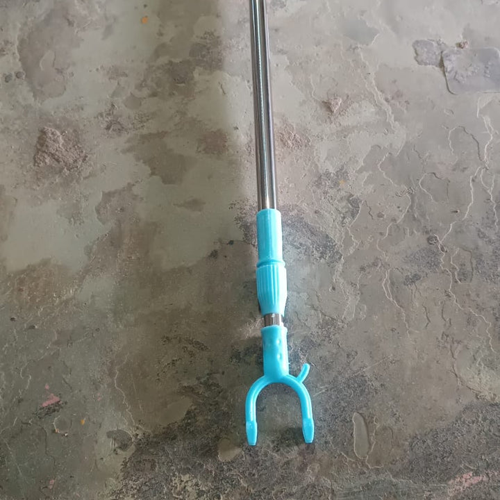Stainless Steel Telescopic Pole Clothes Hooks Hanger (1 Pc  1 Mtr.)