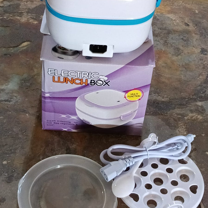 10027 Electric Lunch Box Portable Food Warmer Food Heating Lunch Box Removable Food-grade Stainless Steel Compartments 220v 200w For Car Truck Office