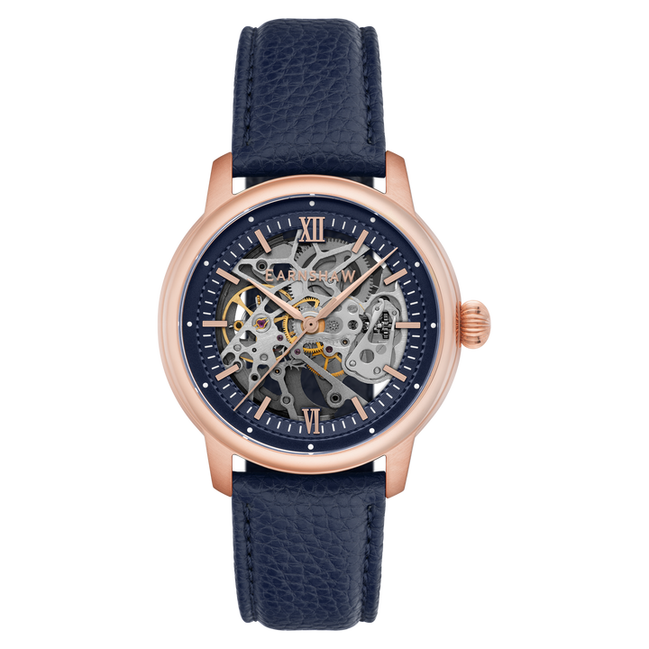 Earnshaw Cornwall Skeleton Automatic Bearer Blue