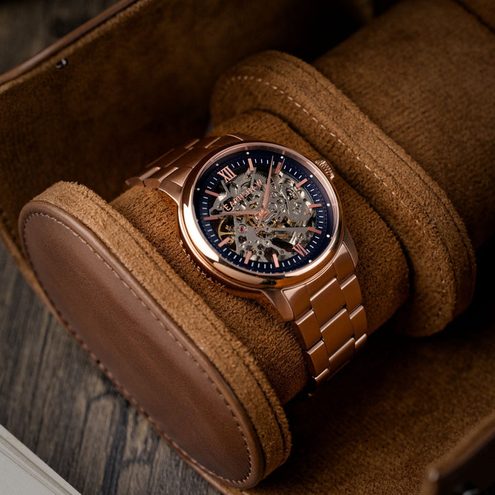 Earnshaw Cornwall Skeleton Automatic Rose Blue