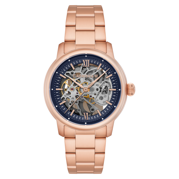 Earnshaw Cornwall Skeleton Automatic Rose Blue