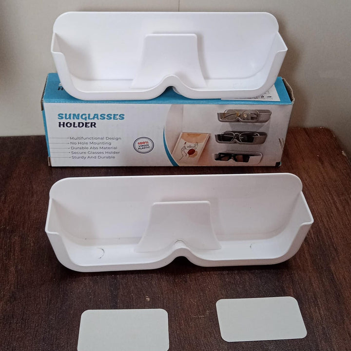 17823 Wall Mount Sunglass Organizer Simple Space Saving Glasses Storage Box Eyewear Stand Holder For Showcase Bedroom Apartment With 2 Pc Double Sided Adhesive Sticker (2 Pcs Set)