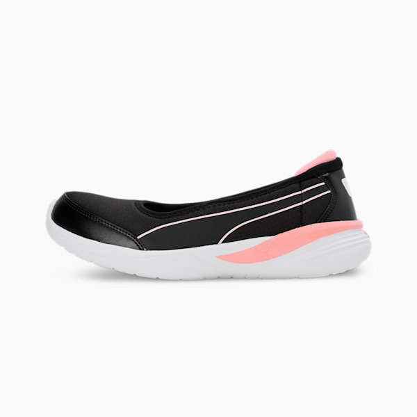 Side view of PUMA Women's Lifestyle Lace-Up Sneakers, showcasing the sleek design, breathable upper, cushioned insole, and iconic PUMA logo, designed for comfort and style in everyday wear.