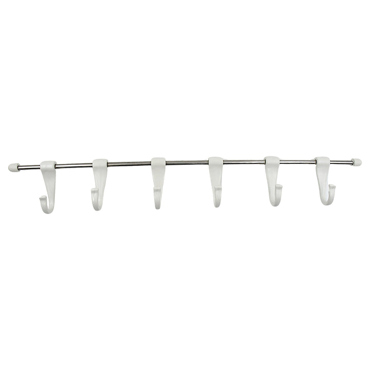 17968 Stainless Steel Utensil Hanger Rail Nail Free Wall Mount With 2 Magic Stickers  6 Plastic Hooks For Kitchen