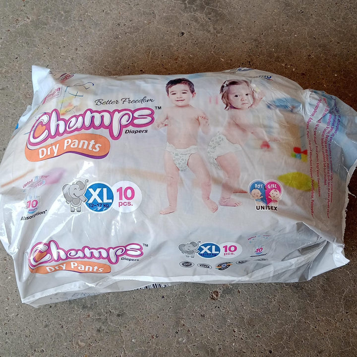 0969 Baby Diaper High Absorbent Pant Diapers  Champs Soft And Dry Baby Diaper Pants Xl  10 Pcs (Extra Large  Xl10 Pieces)